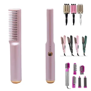 2-in-1 Titanium Hair Straightener Comb Electric Hot Travelling Comb Straightener Hot Comb Straightener