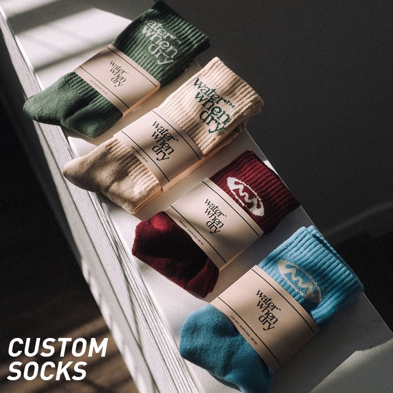 Personalized Design Custom Logo Socks Print Embroidered Jacquard Custom Socks White Black Unisex Men Cotton Socks