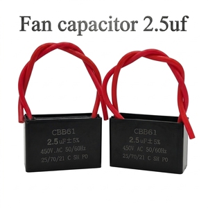 <span class=keywords><strong>Condensateur</strong></span> <span class=keywords><strong>de</strong></span> démarrage <span class=keywords><strong>de</strong></span> moteur AC CBB61 2,5μF 450VAC pour ventilateur <span class=keywords><strong>de</strong></span> plafond, ventilateur d'extraction avec fils <span class=keywords><strong>de</strong></span> connexion - Product Image 1