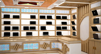 Présentoir mural en bois pour ordinateur portable Design pour magasins d'électronique et d'informatique Design de magasin d'accessoires électroniques