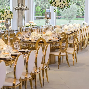 Chaises de luxe en or pour réception de mariage, événement, banquet, fête en plein air, mariage