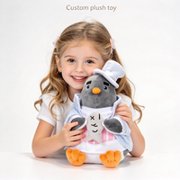 Peluche pingouin de dessin animé de bonne qualité, jouet en peluche pingouin sur mesure, jouet en peluche personnalisé, personnage pingouin, jouet doux