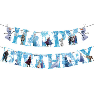 Conjuntos de Decoración de <span class=keywords><strong>Feliz</strong></span> <span class=keywords><strong>Cumpleaños</strong></span> con Temática de Princesa, Globos de Fiesta de <span class=keywords><strong>Cumpleaños</strong></span> de Muñeco de Nieve, Set de Recuerdos de Fiesta Temática de <span class=keywords><strong>Frozen</strong></span> para Niños X0107 - Product Image 3