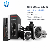 Kit de moteur servo AC ZHENGYUAN 3.8KW 130 Frame 220V 15Nm 2500RPM avec commande RS485 et ports d'entrée/sortie d'impulsions CE RoHS