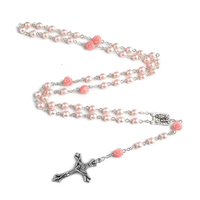 Nouveau chapelet catholique avec perles en pierre naturelle, croix nouée, cordon en alliage de zinc plaqué argent antique, pour unisexe, cadeau de prière