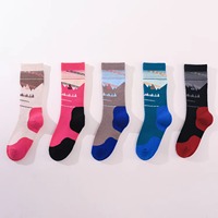 Calcetines de Senderismo de Montaña, Calcetines Gruesos y Cálidos de Lana Merino, Calcetines Deportivos de Lana con Diseño a Cuadros, Absorbentes del Sudor, para Hombre