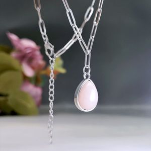 Collana con Ciondolo in Cristallo Rosa Stile Bohémien, Collana in Stile Naturale per Donne - Product Image 5