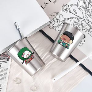 Vaso de acero inoxidable Northeast Bear de 300 ml, vaso portátil de viaje con diseño de dibujos animados para cepillos de dientes, para uso doméstico en pareja - Product Image 1