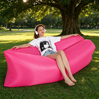 Canapé gonflable portable pour une personne, chaise longue en polyester, résistant à l'eau, pliable, pour l'extérieur, la plage, le parc