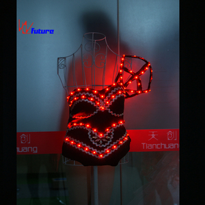 Popolare LED Luminoso Dancewear Esotico Pole Discoteca Lingerie Sexy Stripper Outfit Vestiti Rave - Product Image 3