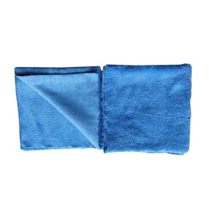 Toalla de microfibra sin bordes de pelo corto y largo de 380 g/m² para detallado automotriz, 40x40, azul, para pulir y aplicar revestimientos en spray - Product Image 3