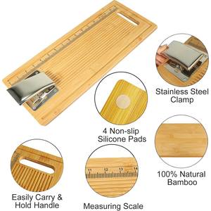 Tabla de limpieza de pescado de bambú resistente con ranura profunda para jugo, tabla de cortar pescado antideslizante, estación de preparación de mariscos para cocina - Product Image 5