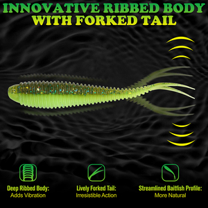 Señuelos de plástico blando multi-estilo al por mayor, tipo Minnow de cola bifurcada, resistentes a desgarros, con acción realista para Bass, Crappie, Catfish, <span class=keywords><strong>Bluegill</strong></span> - Product Image 2