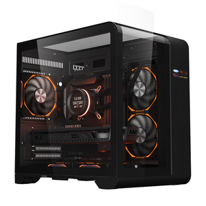 Lovingcool ba mặt kính cường lực giữa tháp PC trường hợp chơi game MATX <span class=keywords><strong>ITX</strong></span> Máy tính để bàn Trường hợp với màn hình hiển thị nhiệt độ - Product Image 1