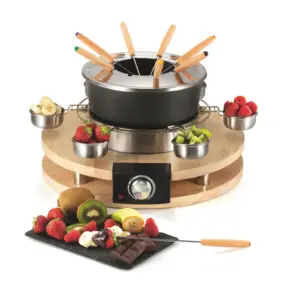 Houten Elektrische Kaas Fondue Chocolade Melting Pot