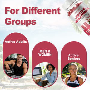 סוכריות גומי קריאטין מונוהידראט בטעם תות - 90 סוכריות גומי לצמיחת שרירים ותמיכה חיסונית |   לשימוש מבוגרים |   OEM/ODM מותג פרטי - Product Image 3