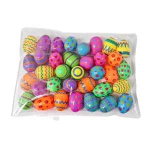 밝은 다채로운 부활절 달걀 장난감 빈 채우기 서프라이즈 계란-부활절 장식 사탕 상자 DIY 사냥 부활절 달걀 플라스틱