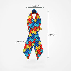 Nastri Gordon 3/8 ''nastro di raso rosa personalizzato fiocco nastro di consapevolezza del cancro al seno con spilla in metallo - Product Image 4