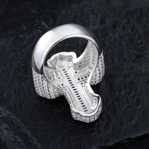 Tôn giáo hip hop sang trọng 925 Sterling Bạc <span class=keywords><strong>Micro</strong></span> paved vvs Baguette moissanite kim cương Iris Chéo Vòng cho nam giới - Product Image 4