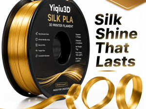 Filamento para Impresora 3D Yiqiu3D Silk PLA de 1.75 mm, Brillo Metálico de Alto Brillo para Modelos Decorativos, Compatible con Bambu Lab Creality - Product Image 1