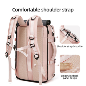 Sacs de voyage convertibles grande capacité 56L, compartiment <span class=keywords><strong>à</strong></span> chaussures indépendant, pochette pour ordinateur portable, charge USB, <span class=keywords><strong>sac</strong></span> <span class=keywords><strong>à</strong></span> <span class=keywords><strong>dos</strong></span> d'extérieur pour femmes - Product Image 4