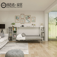 Meubles intelligents peu encombrants lit mural superposé lit escamotable horizontal mobilier de chambre à coucher pour chambre d'adolescents et d'enfants