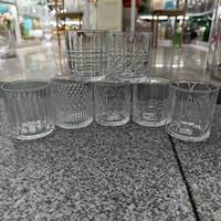 Nouvelle arrivée : Verre à boire en verre 145ml-500ml, verre à boire transparent côtelé pour le thé et la maison