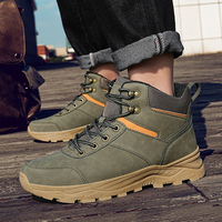 Bottes de randonnée mi-hautes pour hommes, chaussures de trekking antidérapantes à lacets, bottes de travail en montagne pour hommes, taille 39-48, noir jaune vert
