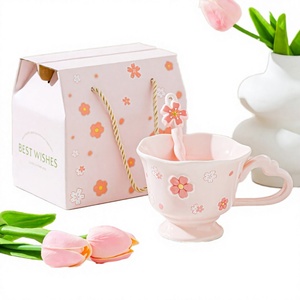 Tazas de Porcelana Pintadas a Mano con Diseño Creativo de Dibujos Animados de la Marca JADE, Patrón de Manzana y Plátano, 201-300 ml, Aptas para Microondas y Lavavajillas, Venta al Por Mayor - Product Image 3