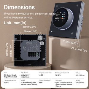 Thermostat numérique intelligent M8 avec protection contre la surchauffe, verrouillage enfant, programmation hebdomadaire pour chaudière à <span class=keywords><strong>eau</strong></span> - Product Image 6