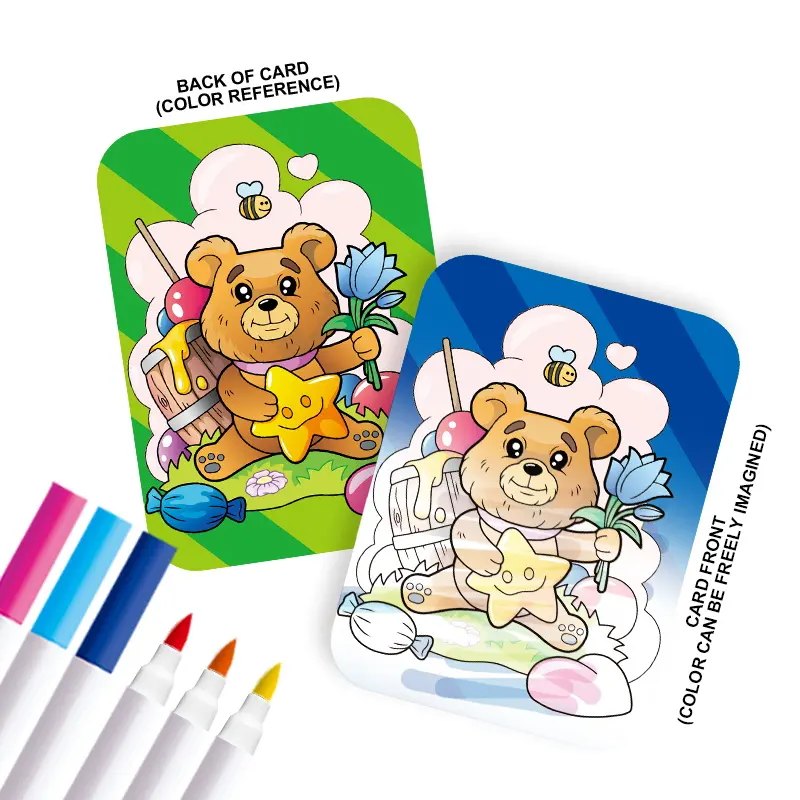 BGL Novo livro de desenho 2 em 1 pintura arte colorir mágica com colher cor água 3D caneta flutuante para crianças