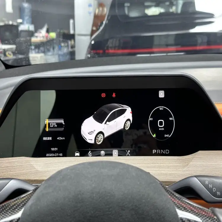 Temart Tesla Model 3/Y Dashboardscherm Real-Time Gegevenssynchronisatie Auto Digitale Snelheidsmeter