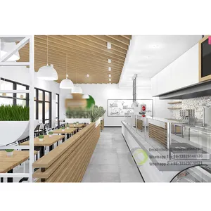 Özel tasarım Modern Cafe tezgah oturma fast food restoran masaları ve sandalyeler setleri kahve dükkanı mobilyası restoran kabinleri