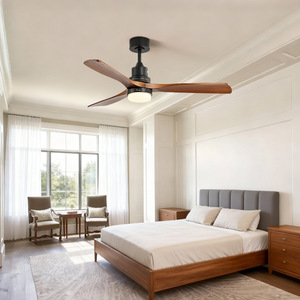 <b>Ceiling</b> Fan With <b>Light</b> 3 Blades Wood DC Motor <b>Remote</b> <b>Control</b> Outdoor Indoor Use - Product Image 4