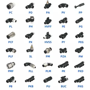 Tubo de manguera de aire de un toque, Conector de Accesorios Neumáticos de plástico, latón, rápido, 1/8 ", 1/4", 3/8 ", 1/2", 4, 6, 8, 10, 12, 14MM