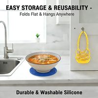 Vente directe usine : Sac de rangement en silicone pliable et portable pour bouteilles de vin et boîtes de thé, organisateur en maille, dessous de plat résistant à la chaleur