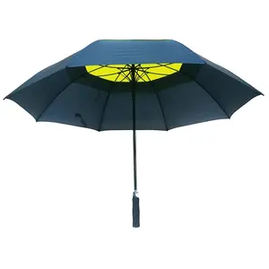 Veerstaal Semi-Automatische Dubbellaagse Parasol Pure Kleur Winddichte Parasols Parasols Buiten Voor Volwassenen