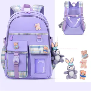 Wholesale School bags for girls Large capacity kids notebook backpack bag with cartoon printing