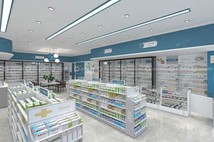 03-GJZYS007-B ตู้โชว์ร้านค้ารักษ์โลก ดีไซน์ร้านขายยาสมัยใหม่ ประหยัดพื้นที่สำหรับเฟอร์นิเจอร์ร้านค้า - Product Image 5