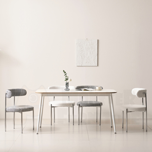 Rami <b>Chair</b> Modern Restaurant <b>Chair</b> Soft Boucle Commercial <b>Dining</b> <b>Chair</b> Ergonomic Comfort Stackable <b>Chair</b> Tool Free Assembly - Product Image 5