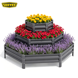 Jardinière surélevée hexagonale multicouche en acier Aluzinc et magnésium pour aménagement paysager et culture de fleurs, vente en gros OEM ODM - Product Image 1