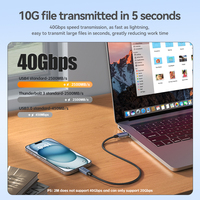 Großhandel 40 Gbit/s 240W USB C C Ladekabel für Mobiltelefon 0,5 m 1m 1,2 m Thunderbolt 4 Kabel Reines Kupfer material für Drucker