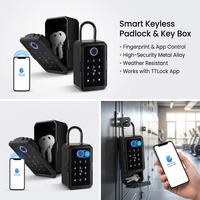 Boîtier à Clés Intelligent avec Passerelle WiFi – Accès par Empreinte Digitale, Carte IC ou Mot de Passe pour Porte en Acier Inoxydable, Compatible Tuya et TTlock, Passerelle WiFi Incluse