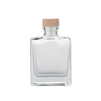 Bouteille diffuseur d'arômes en verre rond vide de 200 ml avec bouchon en bois, impression sérigraphique, huile essentielle parfumée