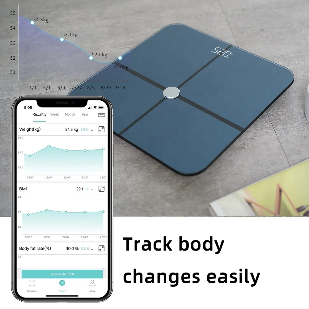 المنزلية عالية إيتو شاشة تحليل الدهون في الجسم مقياس ميزان لاسلكي ذكي مقياس الدهون في الجسم