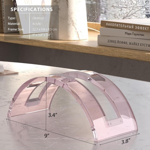 Modern Design Curved Clear Acrylic Invisible Vertical Laptop <b>Stand</b> for Polished Surface Custom Color Size for Display - Product Image 5