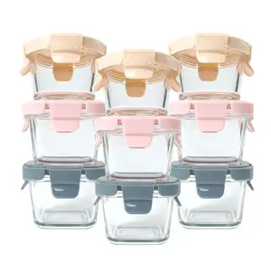 Baby Mini oven safe glass food storage Container set for baby use and BPA free lid container