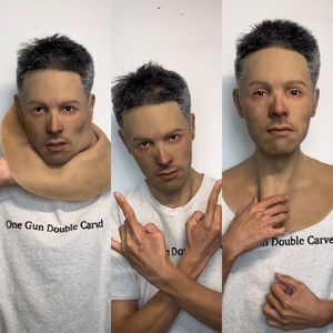 Máscara de Cabeza Masculina de Silicona Realista de Alta Elasticidad, Accesorio para Películas, Material Suave, Cabello Injertado a Mano, Reutilizable para Hombre - Product Image 2