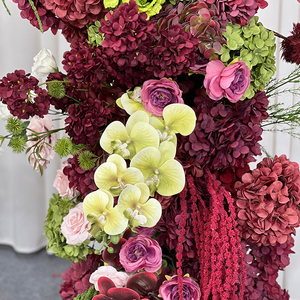 Arrangements <span class=keywords><strong>de</strong></span> fleurs artificielles luxueux rouge profond, parfaits pour les décors <span class=keywords><strong>de</strong></span> cérémonie <span class=keywords><strong>de</strong></span> <span class=keywords><strong>mariage</strong></span> et les décorations d'accueil - Product Image 4