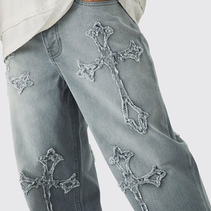 Jeans Casuales de Otoño a Rayas, Anchos y Holgados, Personalizados al por Mayor para Hombre - Product Image 4